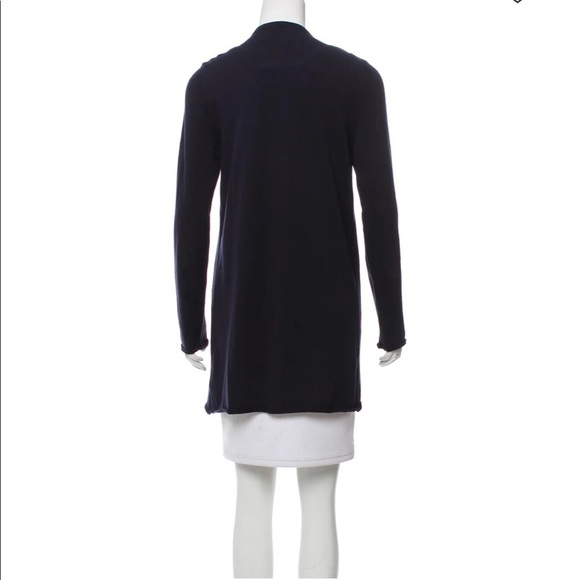 Tory Burch Wool Knit Ruffled Trim Long Cardigan - Picture 3 of 7